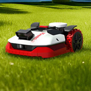 Kress KR281E EyePilot 4×4 RTKⁿ 1500 m² AI AWD robotic lawn mower on garden lawn
